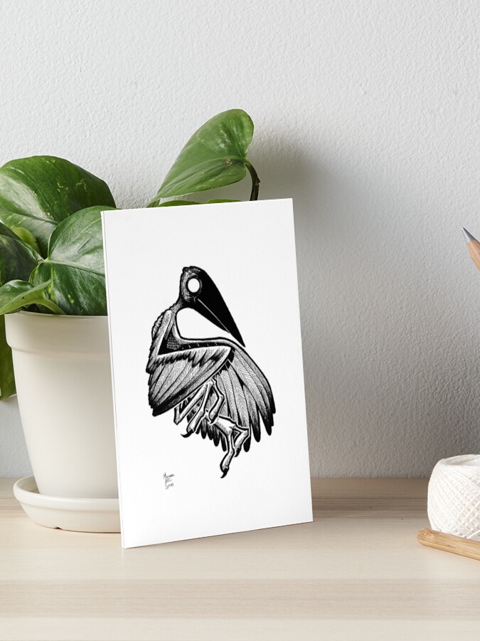 Thumbnail 1 of 2, Art Board Print, Crow Boy Creature designed and sold by likemoyd.