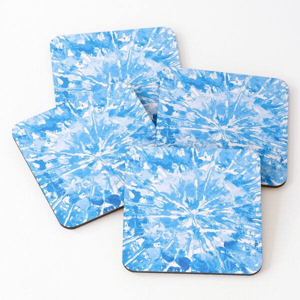 Item preview, Pretty Blue and White Tie-Dye Colored Pattern Design // Hand Painted Mandala Multi Media Abstract designed and sold by AEJdesign.