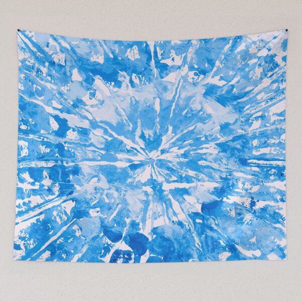 Item preview, Pretty Blue and White Tie-Dye Colored Pattern Design // Hand Painted Mandala Multi Media Abstract designed and sold by AEJdesign.