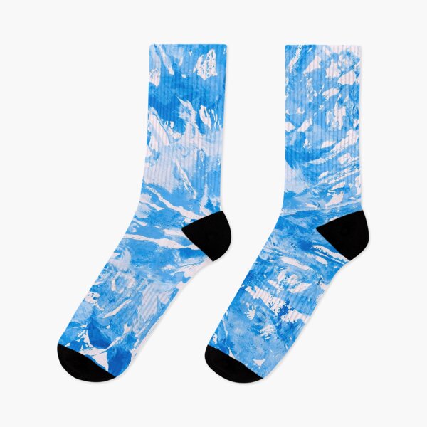 Item preview, Pretty Blue and White Tie-Dye Colored Pattern Design // Hand Painted Mandala Multi Media Abstract designed and sold by AEJdesign.