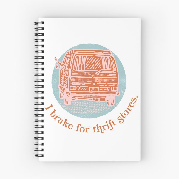 Item preview,  "I brake for thrift stores" pink & blue designed and sold by JulieVanCan.