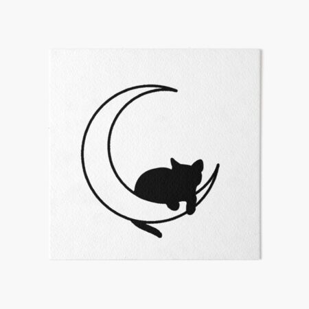 Moon + Cat Art Board Print