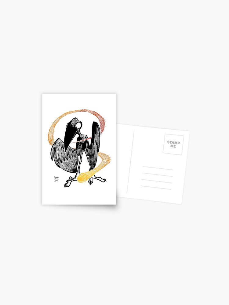 Thumbnail 1 of 2, Postcard, Crow Boy's Fireball designed and sold by likemoyd.