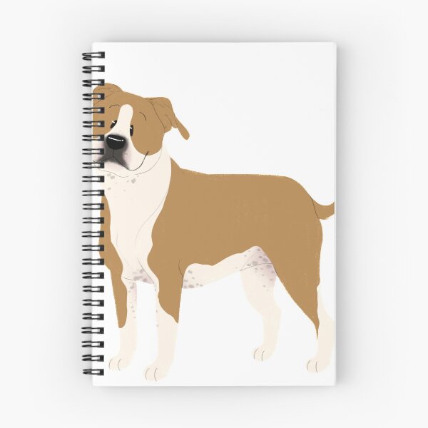 Item preview, Fawn and White AmStaff 2 designed and sold by scribblesnsnuff.