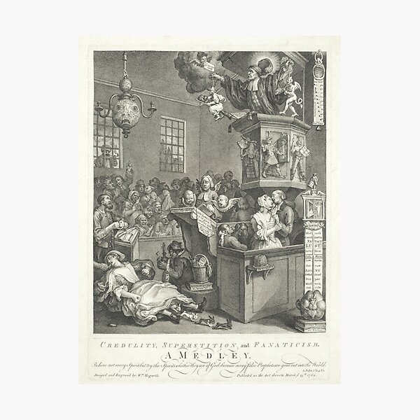 Item preview, Credulity, Superstition and Fanaticism, A Medley - William Hogarth (1697-1764) - engraving designed and sold by cdmprints.