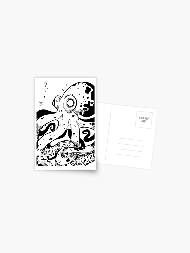 Thumbnail 1 of 2, Postcard, Octopus designed and sold by likemoyd.