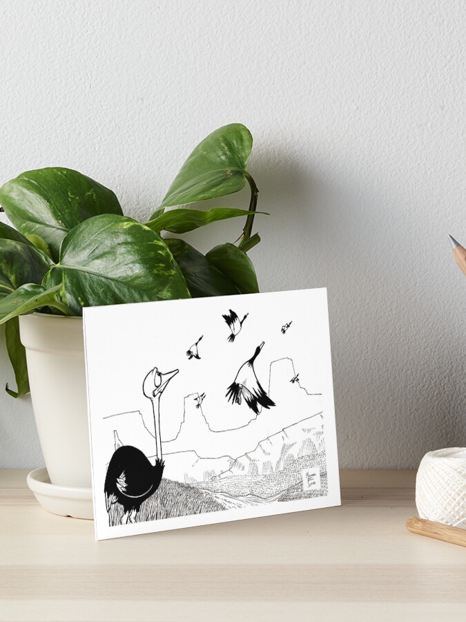 Thumbnail 1 of 2, Art Board Print, Ostrich designed and sold by likemoyd.