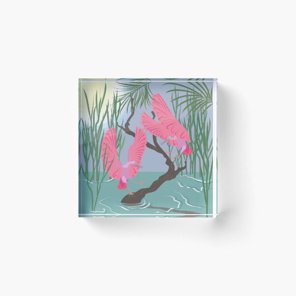 Item preview, Roseate spoonbills couple designed and sold by orangerinka.