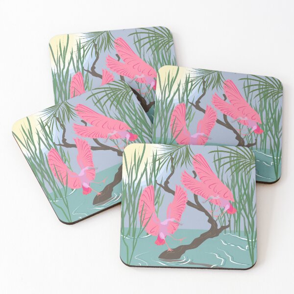 Item preview, Roseate spoonbills couple designed and sold by orangerinka.