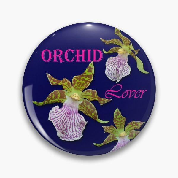 Item preview, Orchid Lover Green Purple Tiger Orchids Blue Background designed and sold by SpiritGifts.