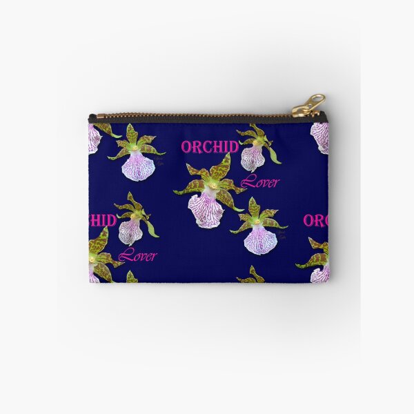 Item preview, Orchid Lover Green Purple Tiger Orchids Blue Background designed and sold by SpiritGifts.