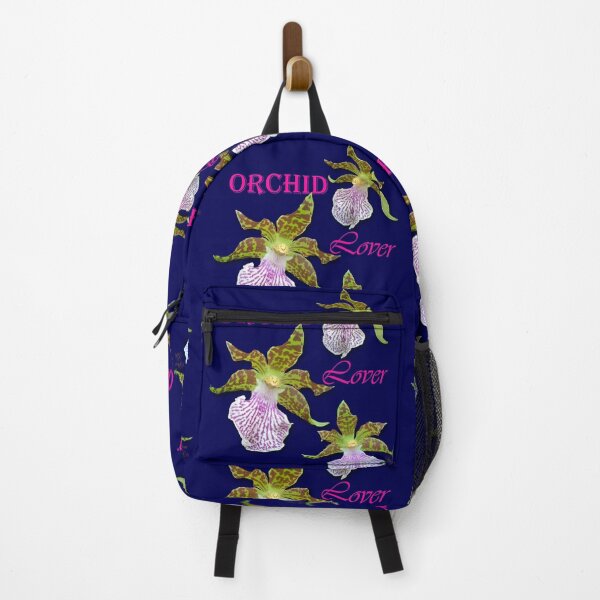Item preview, Orchid Lover Green Purple Tiger Orchids Blue Background designed and sold by SpiritGifts.