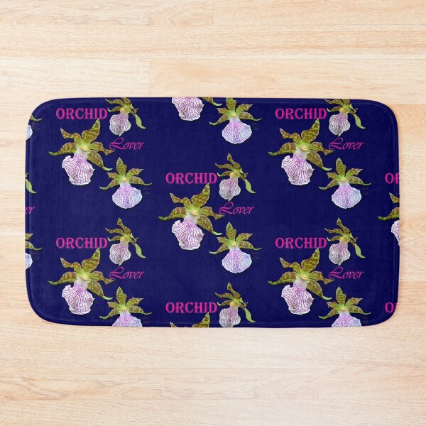 Item preview, Orchid Lover Green Purple Tiger Orchids Blue Background designed and sold by SpiritGifts.