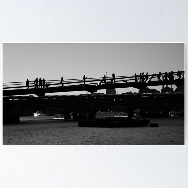 Item preview, London in Black & White 18 - People on the Bridge designed and sold by donandhiscamera.