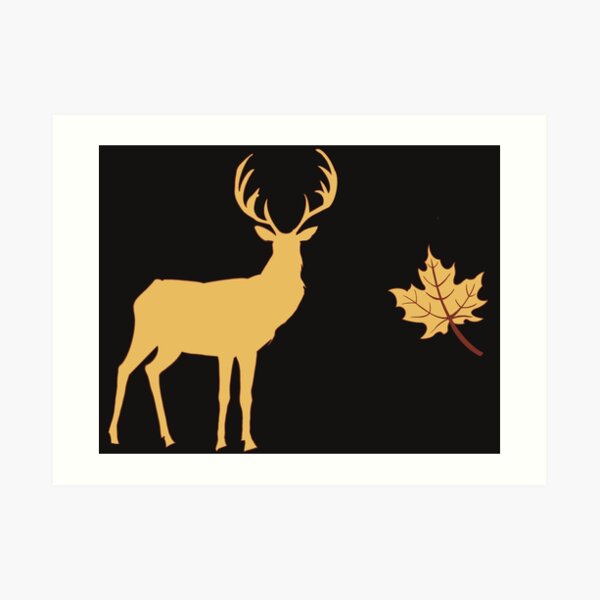 Fall Deer Watercolor PRINT Animal Lovers Fall Leaves Woodland Creature Stag Autumn