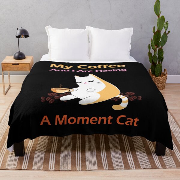 Item preview, My coffee and i are having a moment cat, cute cat drinks coffee and surrounded by coffee beans, coffee lover cat mother designed and sold by SGS-.