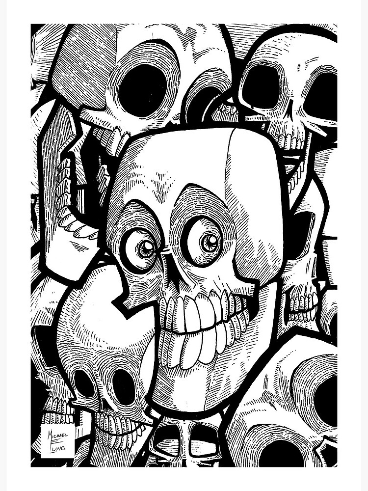 Thumbnail 2 of 2, Postcard, Lots of Skulls designed and sold by likemoyd.