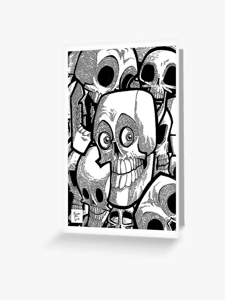 Thumbnail 1 of 2, Greeting Card, Lots of Skulls designed and sold by likemoyd.
