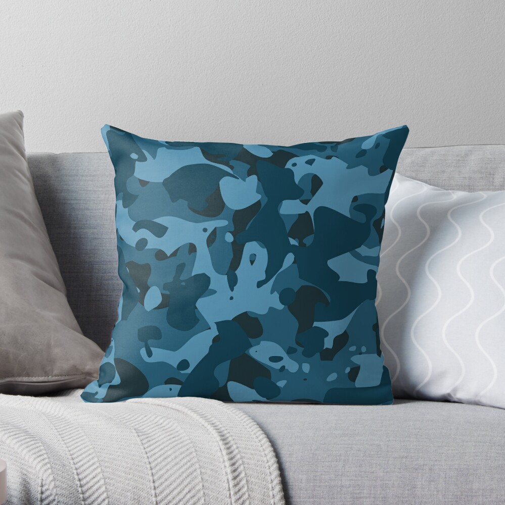 Bappe Blue Camo Throw Pillow