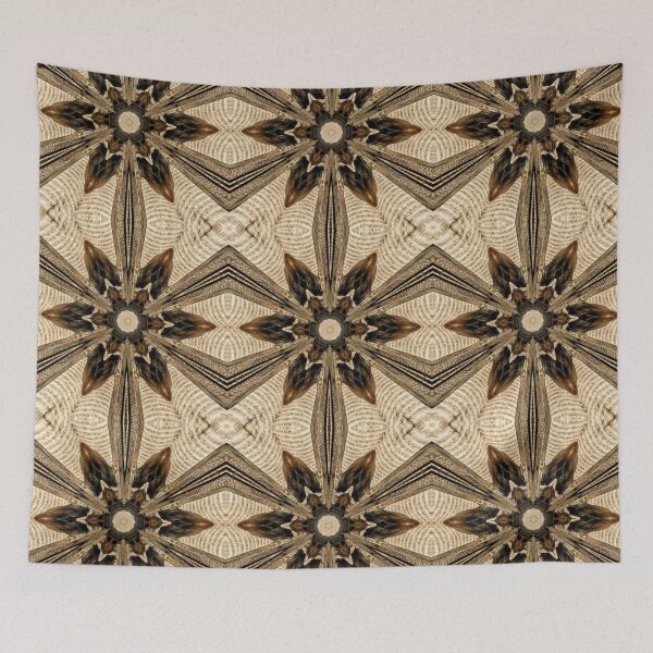 Artikelvorschau, Kaleidoscope Star Flower VII - Oriental Floral Earth Tones Mandala entworfen und verkauft von gphotobox.