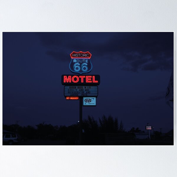 Item preview, Route 66 Motel | Historic Highway In Arizona | Neon Sign of Route 66 designed and sold by benayache.