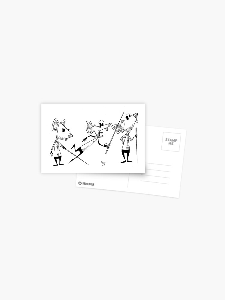 Thumbnail 1 of 2, Postcard, Three Blind Mice designed and sold by likemoyd.