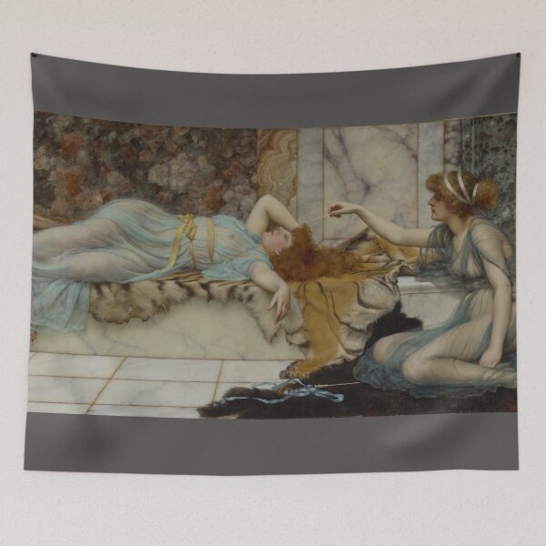 Item preview,   Mischief and Repose by  John William Godward, English,1895 designed and sold by Shapes-Mania.