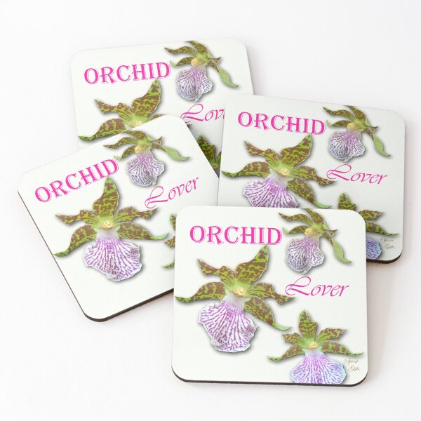 Item preview, Orchid Lover Green Purple Tiger Orchids Ivory designed and sold by SpiritGifts.