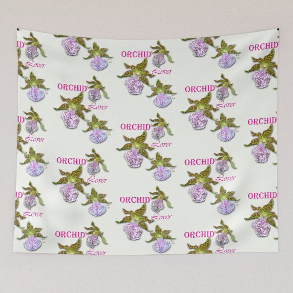 Item preview, Orchid Lover Green Purple Tiger Orchids Ivory designed and sold by SpiritGifts.