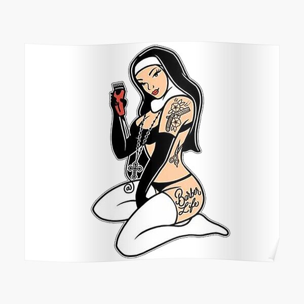 Sexy Nun Drawing - Nun Tattoo Wall Art for Sale | Redbubble
