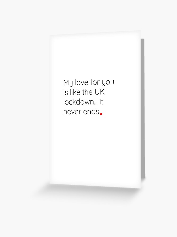 Funny Valentines Card for him Lockdown