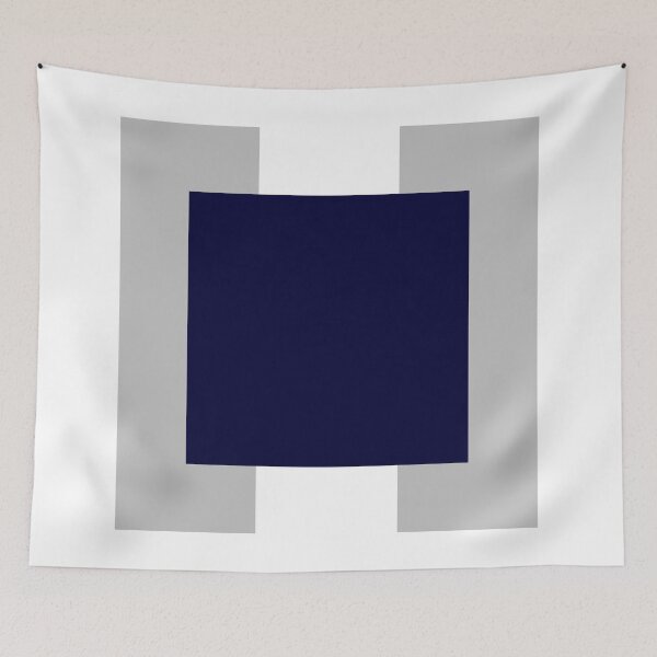 Item preview, Navy Blue Square Silver Gray Rectangles designed and sold by rewstudio.
