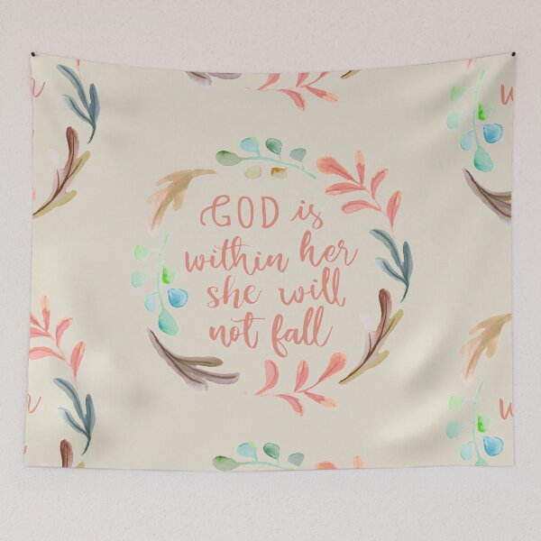 Item preview, Psalm 46:5 - Watercolor Wreath Rose Gold & Beige designed and sold by amazingjoy.