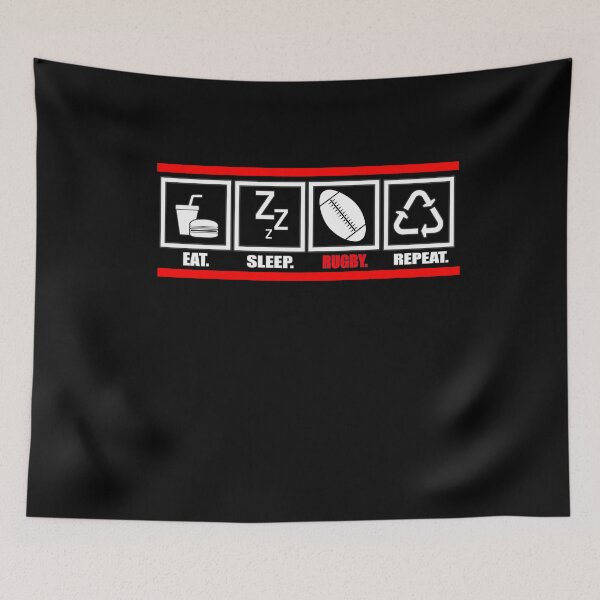 Item preview, Eat Sleep Rugby Repeat  designed and sold by HoneyBadgerBox.