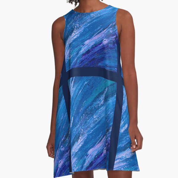 Vast Waters, Colorful Abstract Landscape, Apex by Courtney Hatcher A-Line Dress