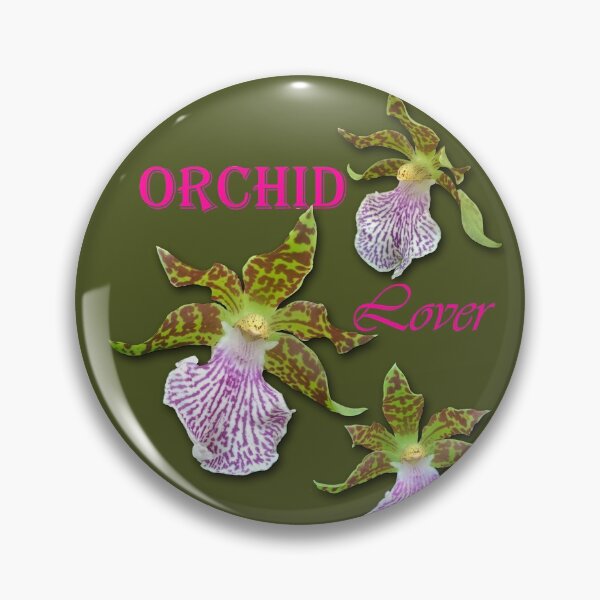 Item preview, Orchid Lover Green Purple Tiger Orchids Army Green Background designed and sold by SpiritGifts.