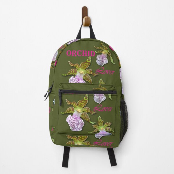 Item preview, Orchid Lover Green Purple Tiger Orchids Army Green Background designed and sold by SpiritGifts.