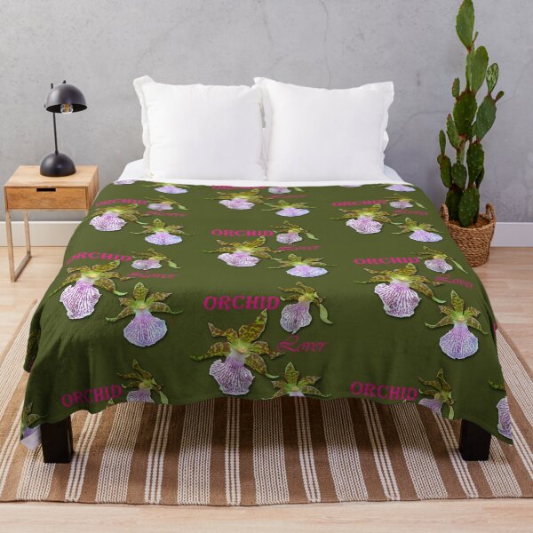 Item preview, Orchid Lover Green Purple Tiger Orchids Army Green Background designed and sold by SpiritGifts.