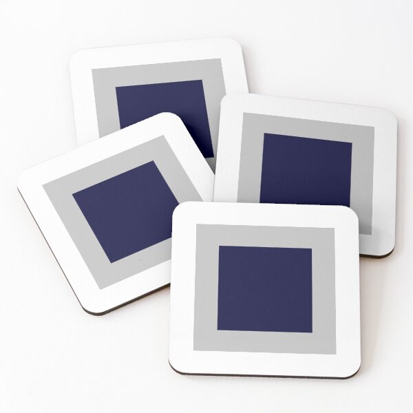 Item preview, Navy Blue Square Silver Gray Square designed and sold by rewstudio.