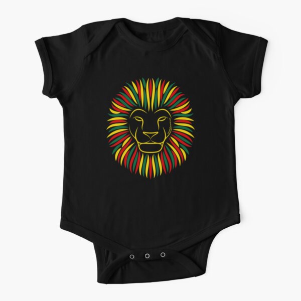 Reggae Rasta Lion | Twenty Four Wild Short Sleeve Baby One-Piece