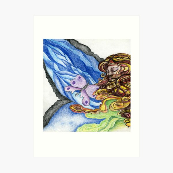 Her Wings of Love Art Print