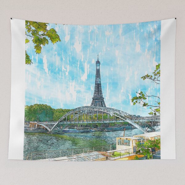 Item preview, Eiffel Tower Across The Canal. For Eiffel Tower & Paris Lovers.  designed and sold by ColortrixArt.