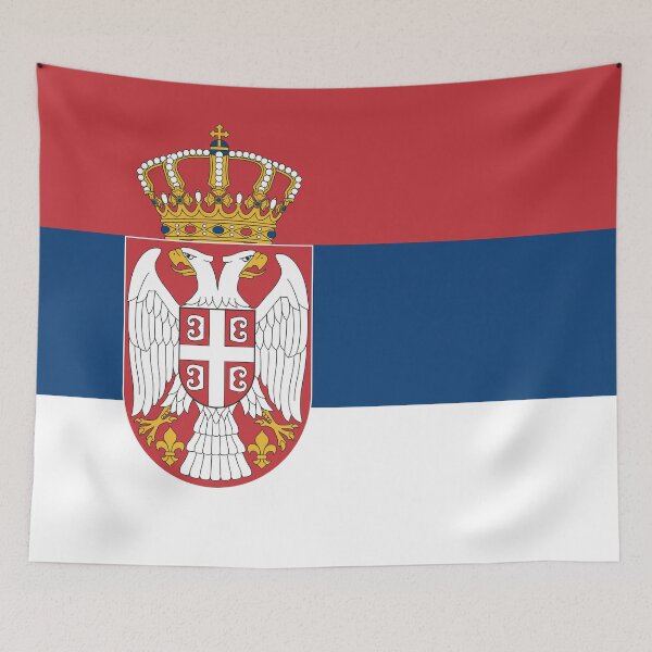 Item preview, Serbia Serbian flag flag designed and sold by GeogDesigns.