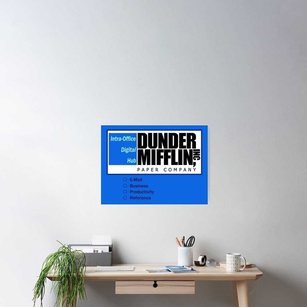 dunder mifflin computer wallpaper Sticker for Sale by jserazio1