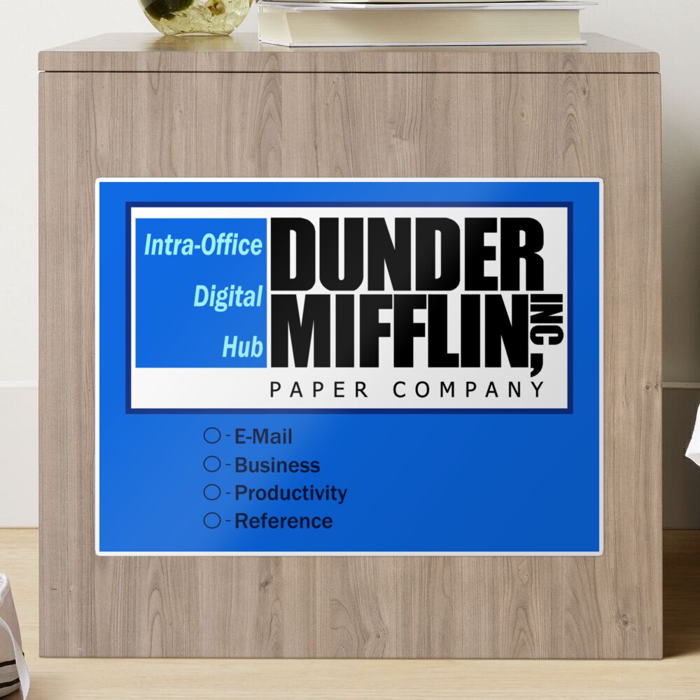 dunder mifflin computer wallpaper Sticker for Sale by jserazio1