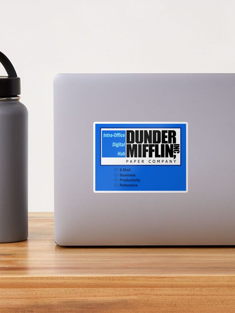 dunder mifflin computer wallpaper Sticker for Sale by jserazio1