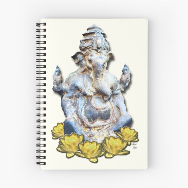 Item preview, Shri Ganesha The God of Success Yellow Lotus Cream Background designed and sold by SpiritGifts.