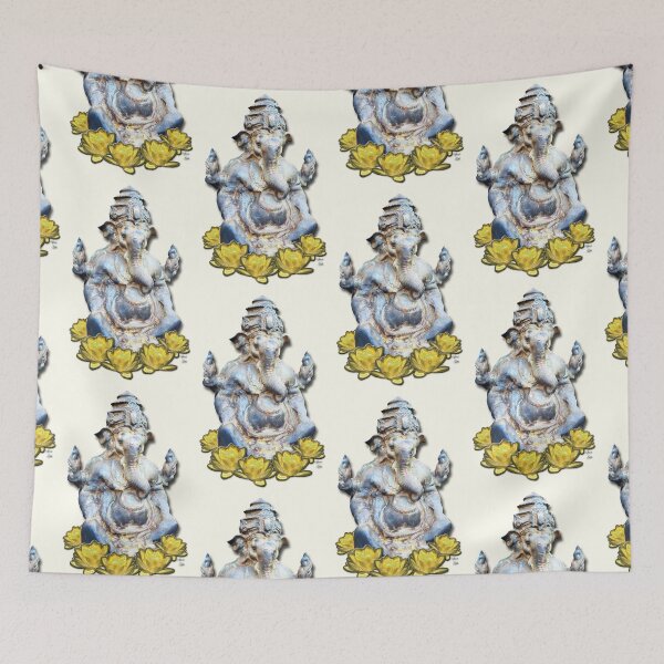 Item preview, Shri Ganesha The God of Success Yellow Lotus Cream Background designed and sold by SpiritGifts.