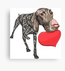 Lienzo Kurzhaar con corazón rojo