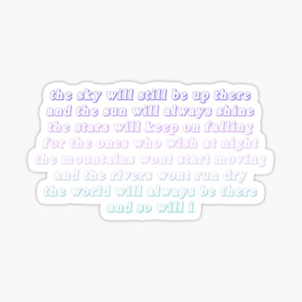 so-will-i-lyrics-ben-platt-sticker-for-sale-by-gillianlove-redbubble